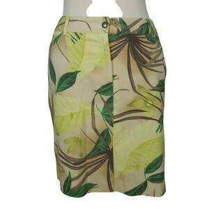 B.A.D size 10 Womens Printed Skirt Yellow Green BAD